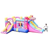Equipado con un soplador: potencia 750W, certificación 3C, seguro y duradero, puede mantener completamente el uso del castillo inflable.