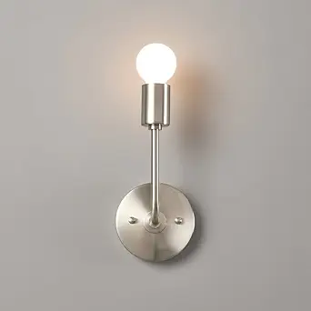 Lighting World Modern Metal Light/Wall Lighting Sconce with Globe Glass Shade Without Bulb (Silver/Nikhil) 20Watts(Wired_Electric) (Silver)