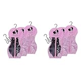 Jnchdghwa Bolsas para Guardar Pelucas con Colgador, Colgador para Pelucas, Bolsas para Guardar Pelucas, Bolsa con Forma de Reloj de (6 Unidades), Color Rosa