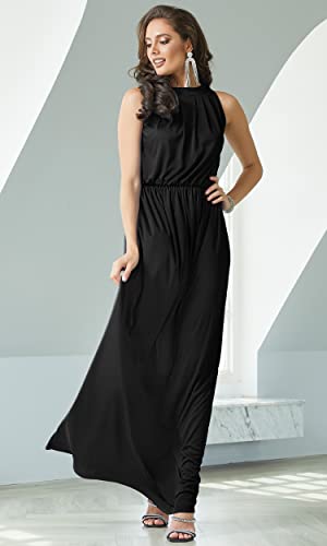 KOH KOH 2025 Sexy Sleeveless Summer Formal Flowy Casual Gown2