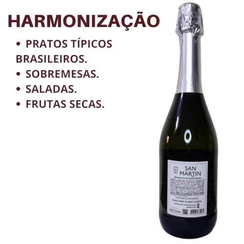 Espumante Moscatel Suave San Martin Aromas Frutas Maduras Tanino Leve Doce Refrescante ao Paladar 66