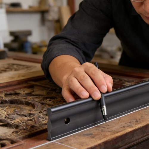 Abeicy 6\" Anodized Aluminum Straight Edge with Precision Edge for Checking Surface Warp, Layout Tool for Marking and Scribing Lines