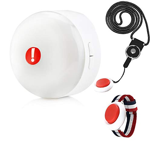Professional Caregiver Pager, Wireless Emergency Alert System with 2 SOS Call Buttons