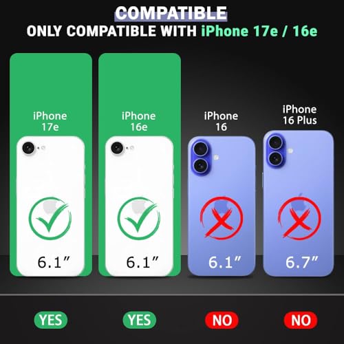 Image of TheGiftKart for iPhone 16e / iPhone 17e Case, Slim Hard Back Cover, Matte Frosted Translucent Back, Lightweight Profile, Hybrid Ultimate Slim Back Cover Case (PC & TPU, Black)