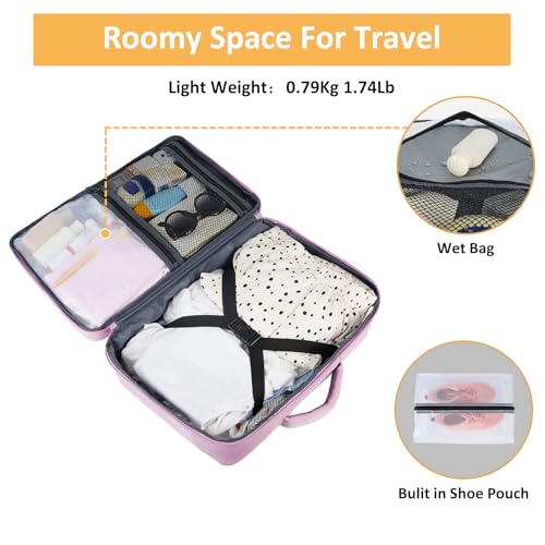 Image of Taygeer Large Backpack for Women Travel Bag, Carryon Bag for Airplane | Luggage Backpack for College with 15.6inch Laptop Compartment & Shoe Pouch, Travel Essentials for Business, Orchid Purple