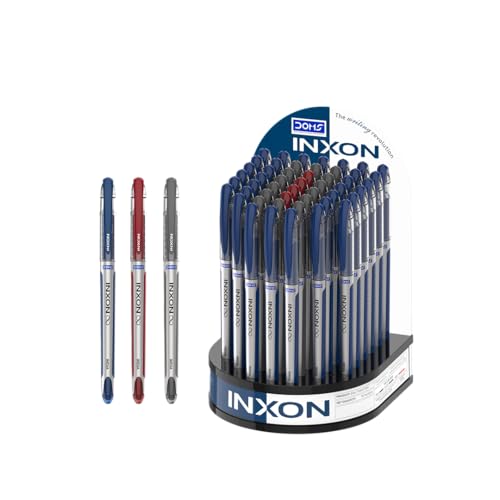 Image of DOMS INXON BALLPOINT PENS | LV INK TECHNOLOGY | 50 PCS - 38 BLUE, 8 BLACK, 4 RED.