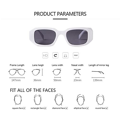 ADE WU Rectangle Sunglasses for Women Retro Fashion Narrow Square Sun Glasses UV400 Protection4