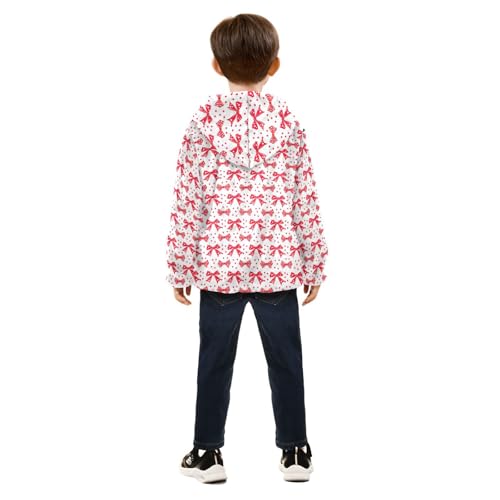 Red Bow Boys Fleece Coat,Children's Zip-Up Hoodie Jacket,Baby Warm Fashion Outerwear 3-10T,A1133794