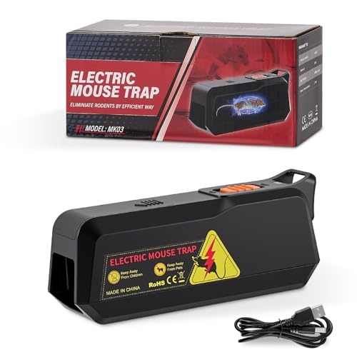 Strixorn Trampa eléctrica para Ratones, Trampa para Ratones de Interior, Potente Trampa eléctrica para Ratas, Trampa de Resorte, Trampa para Ratones pequeños,Trampas para Ratones domésticas