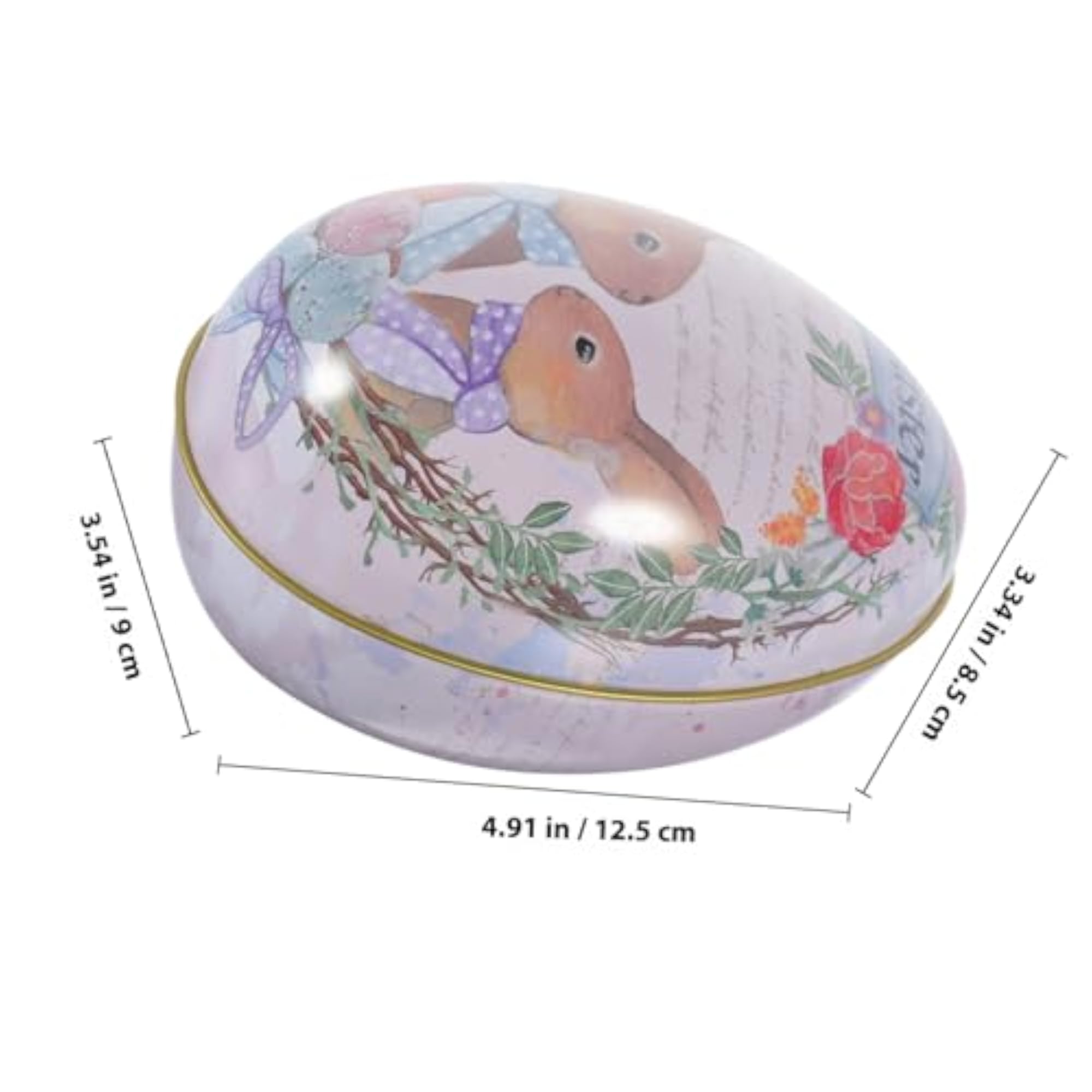 Large Easter Tinplate Candy Box, Egg Shaped Container
