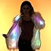 JIRUIWEN LED Coat Light Up Fur Jacket - For Women Glow White Furry Faux Fur Burning Man Costumes Rave LED Clothes (Large)