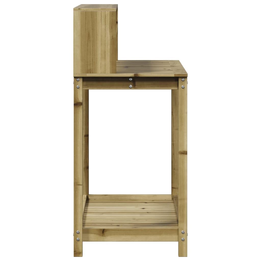 vidaXL Mesa plantación con estantes Madera impregnada 108x50x109,5 cm