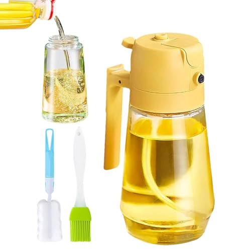 2 en 1 pulverizador de – Spray de de cocina 2 en 1 función – Spray de de oliva 470 ml – Botella de de oliva de vidrio impermeable para ensaladas de barbacoa, Gadgets de