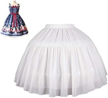 Women Girls Crinoline Petticoat 2 Hoops Skirt Chiffon Ball Gown Short Half Slip Underskirt for Lolita Cosplay - Image 2