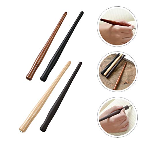 Nuobesty 4Pcs Comic Pen Nib Holder Calligraphy Oblique Nib Pen Holder Calligraphy Pen Nib Holder Wooden Pen Nib Holder For Artist Ink Drawing Writing #TOP7