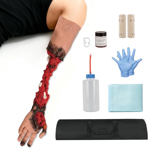 Image of Wearable Wound Packing Arm Trainer, Partial Arm Amputated Simulation Kit for Medical Training, Emergency Trauma Assessment Practice Set