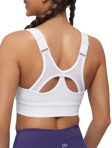 Image of Yvette Adjustable Sports Bras for Women High Impact Front Zip Mesh Supportive Bras for Large Bust Plus Size