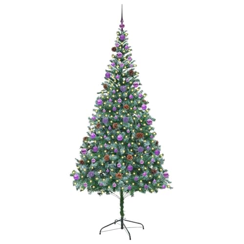 Árbol de Navidad artificial verde de 210 cm con luces LED Gecheer 4