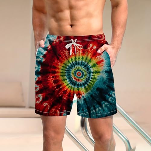 Novelty Tie-Dye Board Shorts Funny Psychedelic Graphic Beach Shorts2