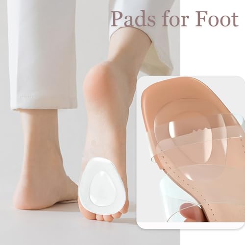 Image of 12PCS Clear Metatarsal Pads for Arch Support Soft Gel Insoles for Plantar Relief of metatarsalgia