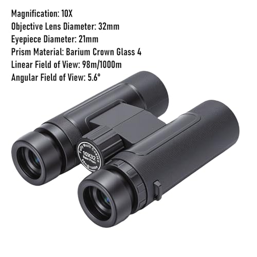 Binoculares 10x32 HD con ópticas multicoated y diseño ergonómico miniatura 2