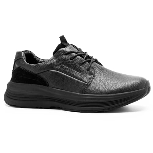 Men's Orthopedic Leather Dress Walking Shoes: Comfortable Plantar Fasciitis Business Oxford with Arch Support, Casual Cushion Flat Feet Orthotic Walking Shoes for Foot and Heel Pain Relief