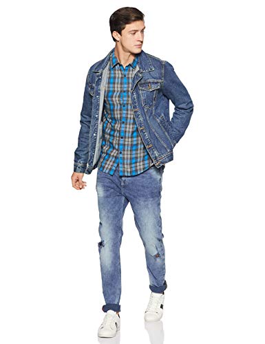 Image of Spykar Men's Checked Slim Fit Shirt