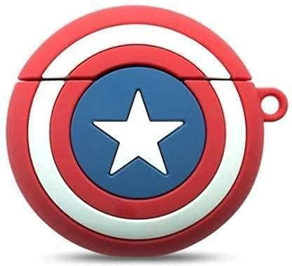 NAFA Soft Silicone Protective Case Cover with 3D Design Compatible with Apple AirPods Pro | Shockproof Case Cover | 3D Design (Earbuds Is Not Included) (Captain America)