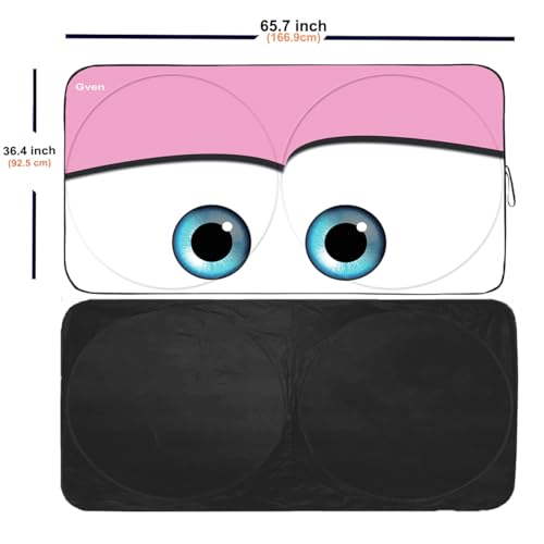 Gven Truck Windshield Sun Shade for Car Windshield Cover Interior Front Window Shades Sun Visor Protector Blocks UV Rays Must-Have Truck Accessories for Pickup, SUV, Sedan, Van, Bonneville (Pink, XL) by Gven - Image 2