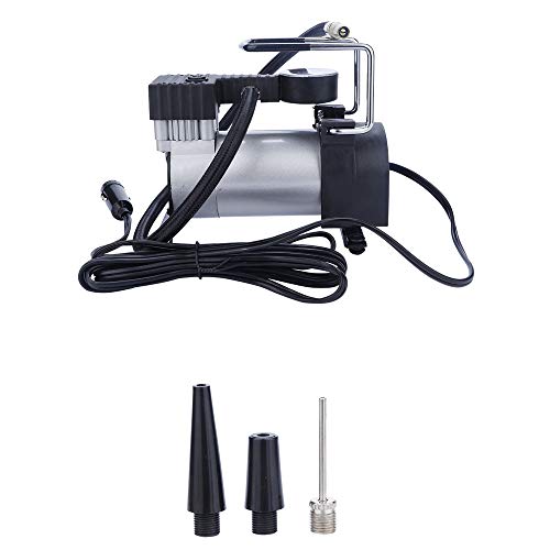 UMFun Heavy Duty Portable 12V 140PSI Auto Tire Inflator Pump Air Compressor Silver