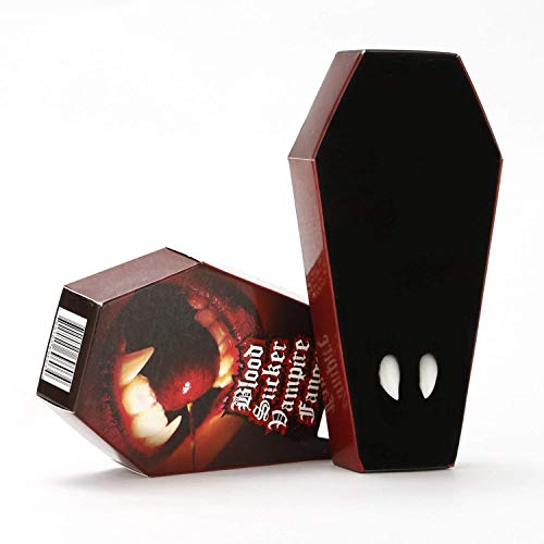 ZTHT Vampire Fangs with Adhesive 2 in 1 Kit, [Like Natural Real Teeth] Vampire Teeth Resin Teeth Accessories Fangs Suit for Kid and Adult