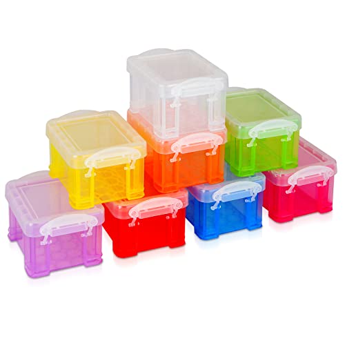 Image of CertBuy 24 Pack Small Plastic Storage Box 3 x 2.5 x 2 Inches Stackable Small Craft Boxes with Lids Mini Storage Box for Beads Crafts Jewelry Small Crafts Items Accessories (8 Colors)