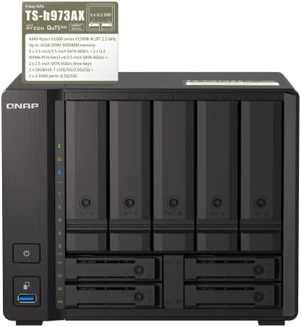 TS-h973AX-32G 9-Bay QuTS Hero NAS with 10GbE/2.5GbE Connectivity
