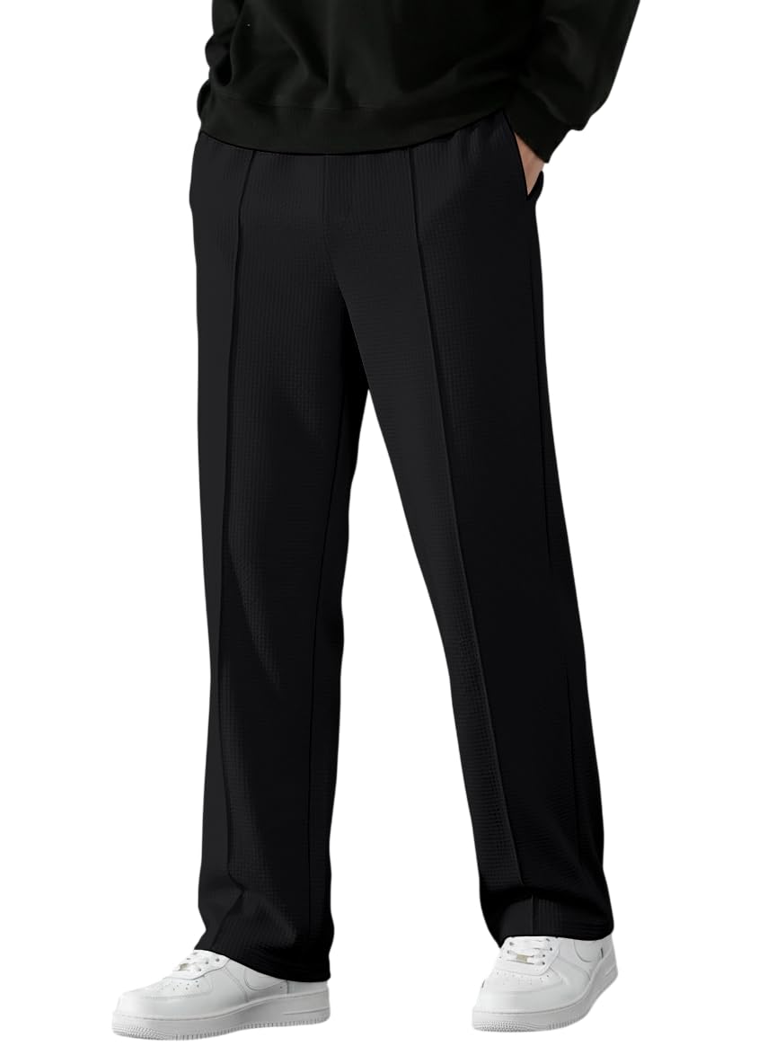 tagas Men’s Textured Straight Fit Trouser | Premium Stretch Fabric | Comfortable Regular Fit | Casual & Formal Wear Pant for Men-picture-37
