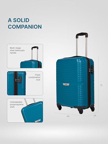 Image of ZOUK Zoya Trolley Bag Medium Size 67cm Hard Shell Suitcase Luggage Trolley Bag with Silent 360 Spinner Wheels, Lightweight Check-in Travel Suitcase with Combination Lock | Teal