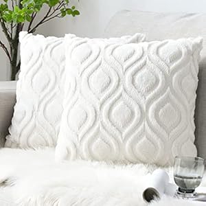 Sunia Set of 2 Sofa Cushions Made of Wool Blend, Decorative Christmas Cushion Cover, Couch Cushion, Decorative Cushion Cover for Living Room, Bed, Sofa, Bedroom, Couch, 45 x 45 cm, Beige