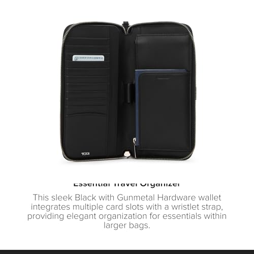 Image of TUMI - Belden Travel Wallet - Women's Premium Leather Passport Travel Organizer with Wristlet