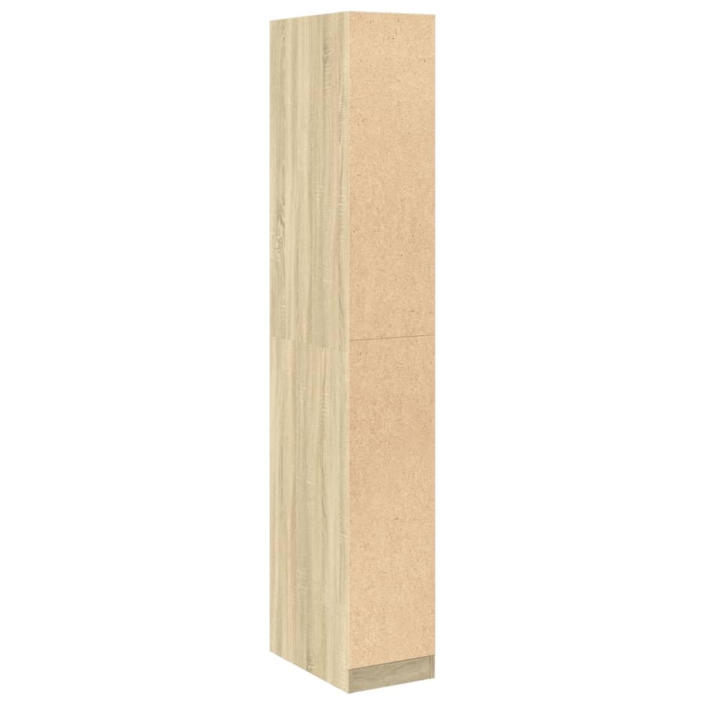 Armadio in rovere Sonoma, 30 x 50 x 200 cm, con asta appendiabiti, scomparto, scaffale e porta, per camera da letto, corridoio, spogliatoio, contenitore compatto con spazio