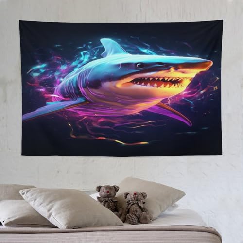 Tapisserie requin impression haute definition grand format 150x230cm