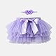Baby Kleinkind Mädchen Tutu Rock Prinzessin Rock Mini Tiered Super Soft Tüllrock 6-12 Monate Elastische Taille Ballett Tanzrock mit Windelüberzug + Stirnband, Violett M