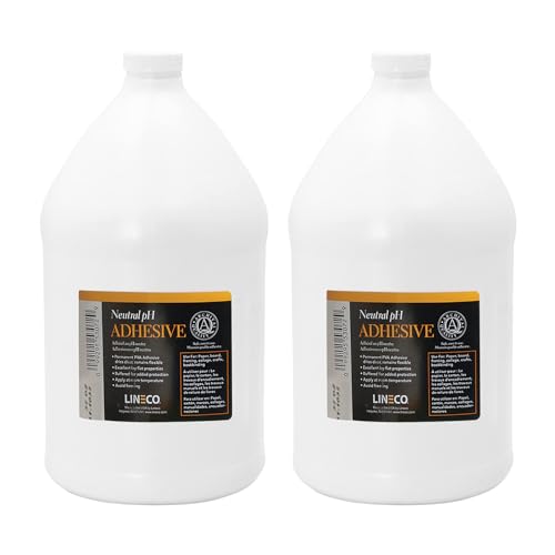 Lineco Neutral pH Adhesive 1 Gallon, Acid-Free, All-Purpose Glue, Dries Clear and Remains Flexible. Used for Bookbinding Book Repair, Paper Art Crafts, Pack of 2
