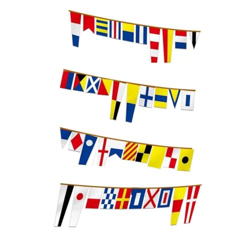 Flaggen für Seeschilder – Set von 40 Stück für Haus/Boot/Schiff, einzelne Flaggen 14 x 45 cm oder 14 x 22 cm, maritimes Thema