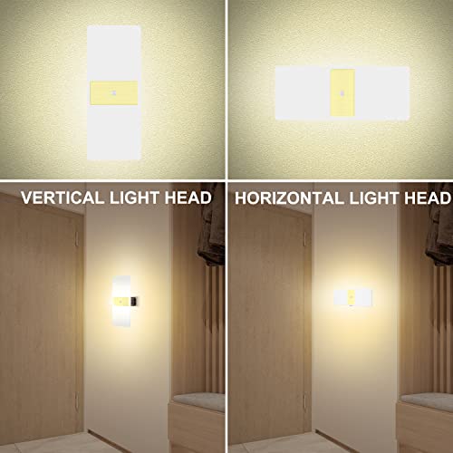 Image of BIGMONAT Motion Sensor Wall Light, LED Sconce Light Battery Operated, USB Rechargeable Night Light, Wireless Wall Lamp for Hallway Bathroom Bedroom Corridor Stairway Shower,180 Lumens, 4000K