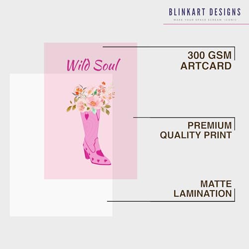 Image of BLINKART Wild Soul Pink Abstract Wall Art Painting Print Design | Aesthetic Wall Decor Photo Artwork Frame Decoration Hanging Home Bedroom Living Room Office Wall Decor | T007 | 13x10 Inches