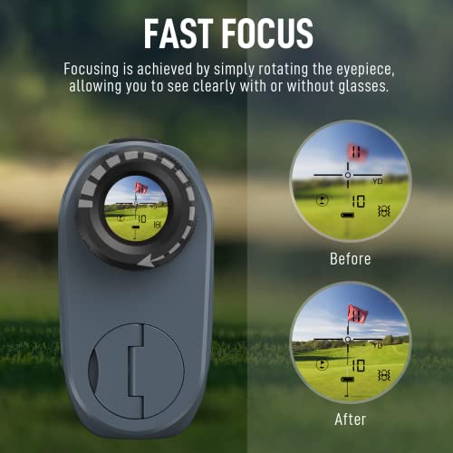 Telemetro-de-Golf-OUBEL-650-Yardas-con-Pendiente-Perilla-de-Enfoque-Manual-escaneo-Continuo-vibracion-de-Bloqueo-de-asta-de-Bandera-precision-de–1-Yarda-Zoom-6X-Velocidad-Caza