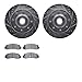 Dynamic Friction Company Front Brake Rotors-Drilled and Slotted-Silver with Ultimate Duty Performance Brake Pads 7402-54087