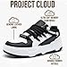 SHSIRET Platform Sneakers for Women, Cushioning Non Slip Fashion Walking Casual Classic Chunky Shoes Black