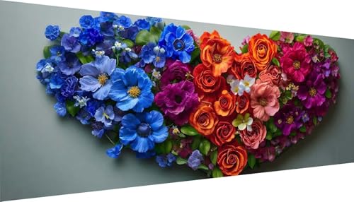 Décoration murale salon DIY kit broderie diamant fleurs peinture mosaïque XXL pour adulte