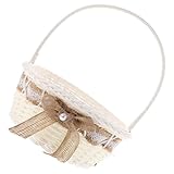 POPETPOP Cesta de Pétalos para Boda Tejida de Imitación Cesta de Flores con...
