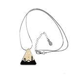Paketmenge: 1 x Halskette DIYthinker Japan Schwarz Weiß Rot Gelb Tempel Brückenturm Architektur Pine Fuji Sun Zeichen Silhouette Kunst Illustration Muster Dreieck-Form Halskette Schmuck mit Kette Dekoration